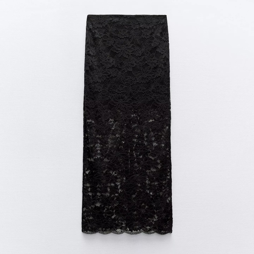 Zara Lace Midi Skirt